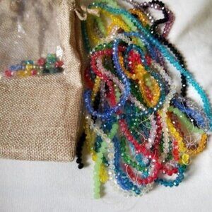 Faceted Glass Crystal Beads Strands Briolette Rondelle 15 Colors 2100pcs 4MM